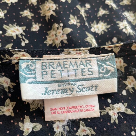 90s Jeremy Scott Buttoned Whimsigoth Floral Blouse - Picture 2 of 7